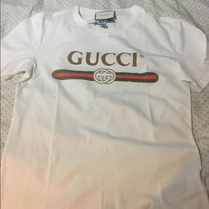 White Gucci shirt